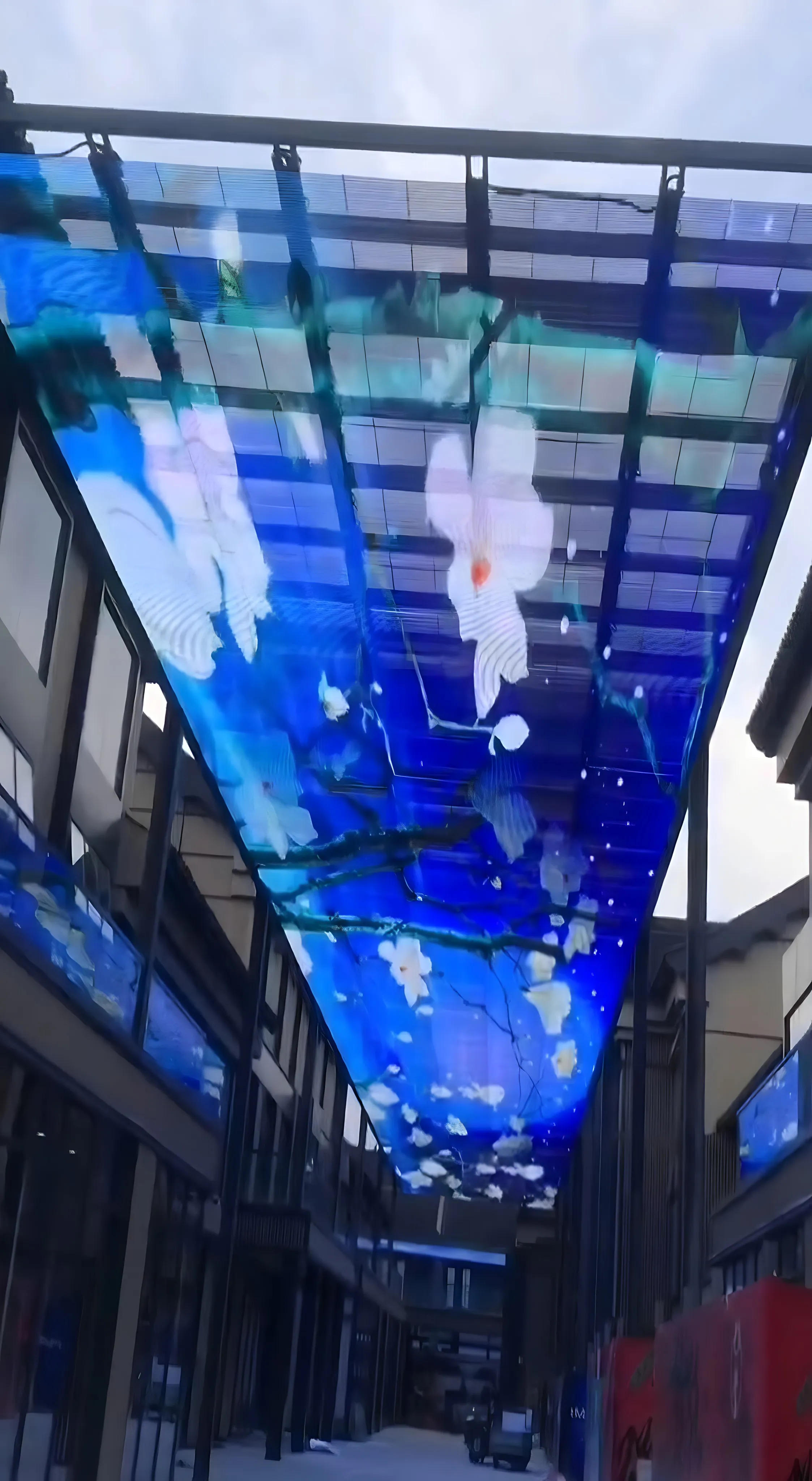 LED outdoor mesh screen installation