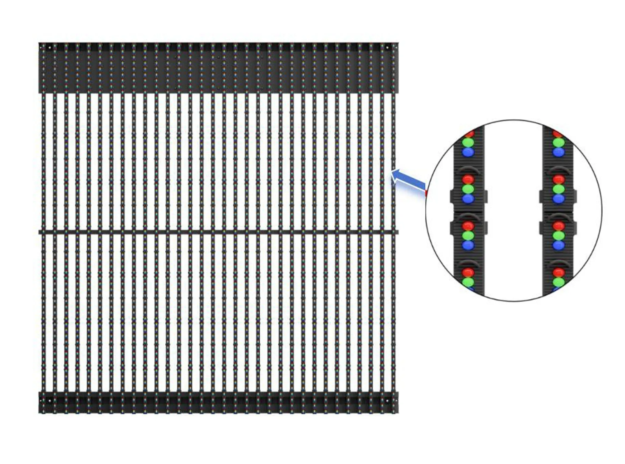 LED mesh screen project at night