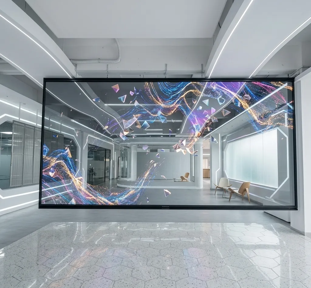 Holographic invisible screen wall installation
